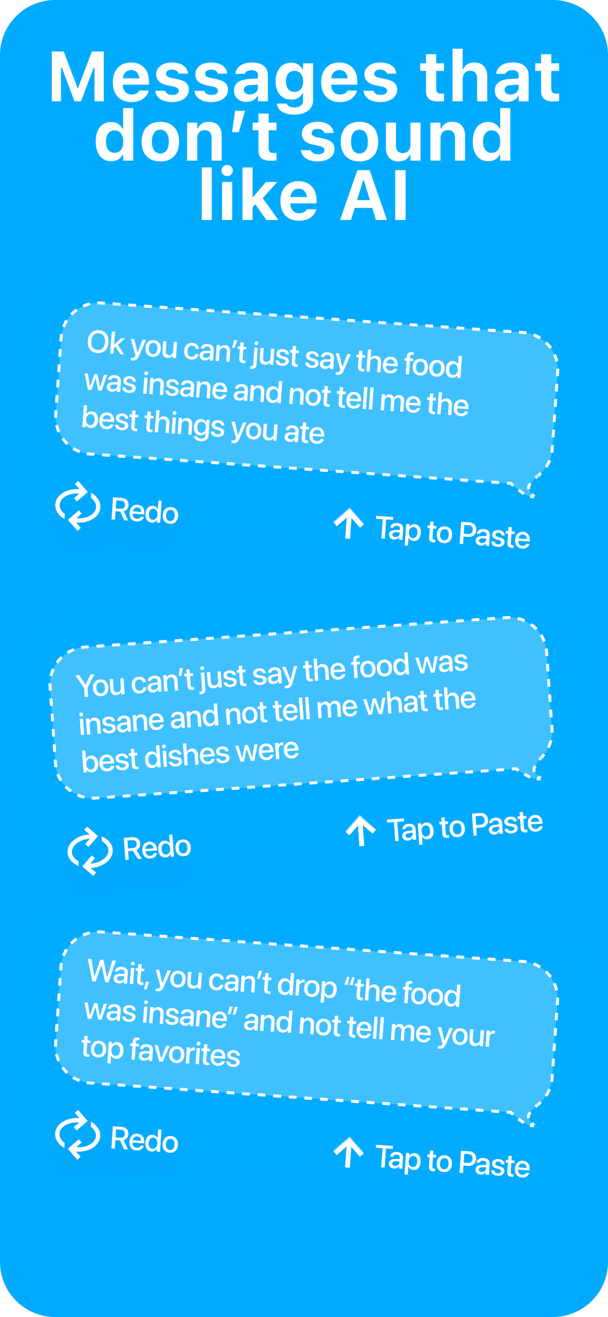 Messages that don't sound like AI